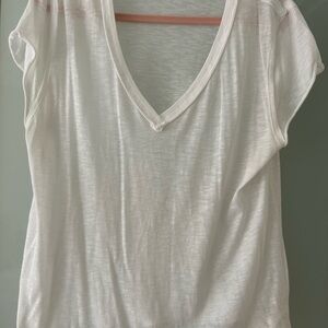 We The Free White V-Neck Short Sleeve Top